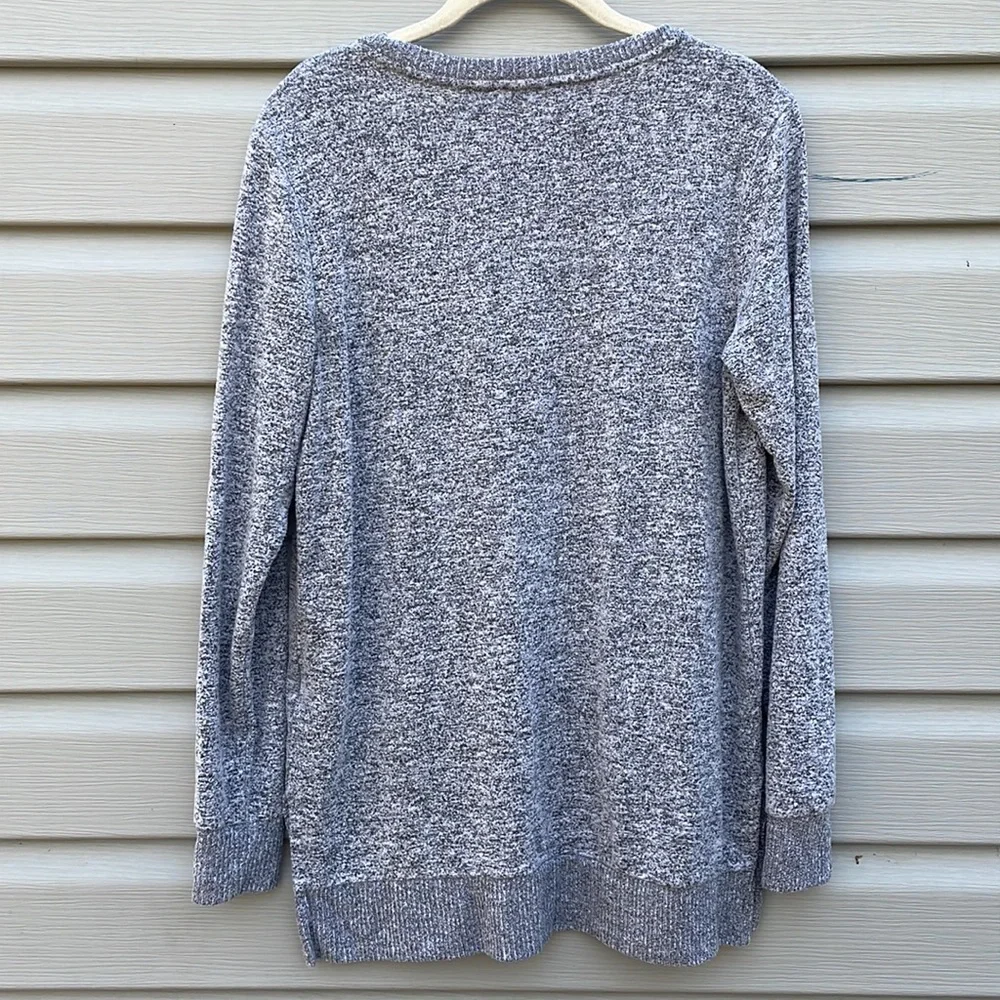 Lucky Brand Heather Gray Fleece Top